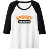 image:imageSpooky Season  Funny Spooky Halloween Gifts Raglan Baseball TeeBlackWhite