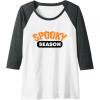 image:imageSpooky Season  Funny Spooky Halloween Gifts Raglan Baseball TeeDark Heather GreyWhite