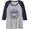 image:imageSpooky University  Funny Spooky Halloween Gifts Raglan Baseball TeeNavy BlueAthletic Heather
