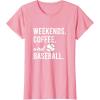 image:imageWeekends Coffee and Baseball  Baseball Mom Gifts TShirtPink