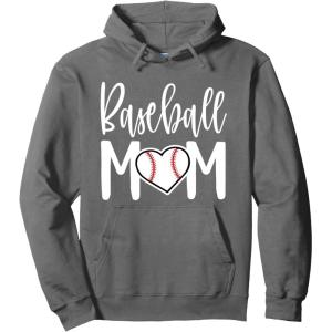 image:imageBaseball Mom Heart Gift for Sports Moms Pullover HoodieAsphalt Grey