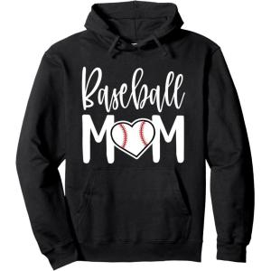 image:imageBaseball Mom Heart Gift for Sports Moms Pullover HoodieBlack