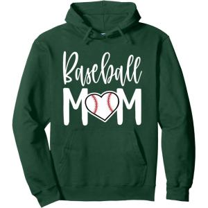 image:imageBaseball Mom Heart Gift for Sports Moms Pullover HoodieDark Green