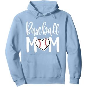 image:imageBaseball Mom Heart Gift for Sports Moms Pullover HoodieDusty Blue