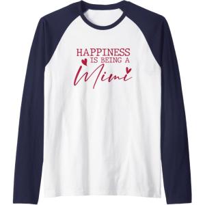 image:imageHappiness is being a Mimi  Grandmother Mimi and Gigi Gifts Raglan Baseball TeeNavy BlueWhite