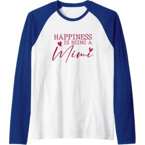 image:imageHappiness is being a Mimi  Grandmother Mimi and Gigi Gifts Raglan Baseball TeeRoyal BlueWhite