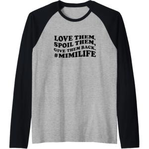 image:imageLove them spoil them Give them back Mimilife Raglan Baseball TeeBlackAthletic Heather