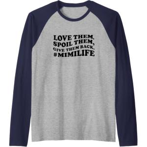 image:imageLove them spoil them Give them back Mimilife Raglan Baseball TeeNavy BlueAthletic Heather