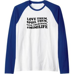 image:imageLove them spoil them Give them back Mimilife Raglan Baseball TeeRoyal BlueWhite