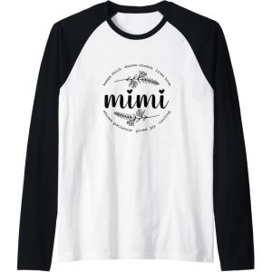 image:imageMimi  Grandmother Mimi and Gigi Gifts Raglan Baseball TeeBlackWhite