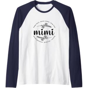 image:imageMimi  Grandmother Mimi and Gigi Gifts Raglan Baseball TeeNavy BlueWhite