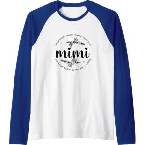 image:imageMimi  Grandmother Mimi and Gigi Gifts Raglan Baseball TeeRoyal BlueWhite
