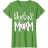 image:imageBaseball Mom Heart Gift for Sports Moms TShirtGrass Green