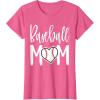 image:imageBaseball Mom Heart Gift for Sports Moms TShirtPink Heather