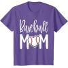 image:imageBaseball Mom Heart Gift for Sports Moms TShirtPurple Heather