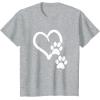 image:imageHeart and Paws  Great Gift for Pet Lovers TShirtHeather Grey