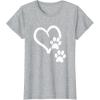 image:imageHeart and Paws  Great Gift for Pet Lovers TShirtHeather Grey