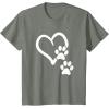 image:imageHeart and Paws  Great Gift for Pet Lovers TShirtOlive Heather