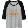 image:imageMy Favorite Baseball Player calls me mom  Baseball Mom Gift Raglan Baseball TeeBlackAthletic Heather