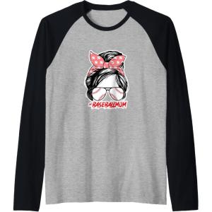 image:imageBaseballMom  Baseball Mom Gifts Raglan Baseball TeeBlackAthletic Heather