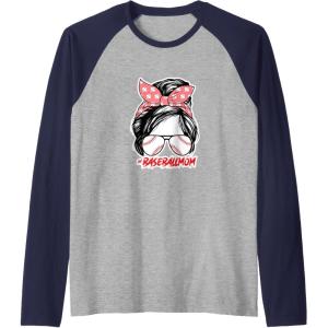 image:imageBaseballMom  Baseball Mom Gifts Raglan Baseball TeeNavy BlueAthletic Heather
