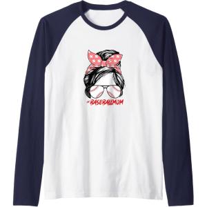 image:imageBaseballMom  Baseball Mom Gifts Raglan Baseball TeeNavy BlueWhite