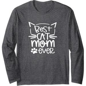 image:imageBest Cat Mom Ever  Great gift for Pet Lovers Long Sleeve TShirtDark Heather Grey