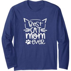 image:imageBest Cat Mom Ever  Great gift for Pet Lovers Long Sleeve TShirtNavy Blue