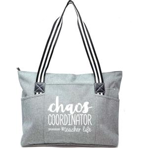 image:imageBrooke amp Jess Designs Teacher Tote Bag for Work  Teacher Handbag Gifts for Women Teacher Bag Best Teacher Appreciation GiftChaos Teacher Gray Tessa