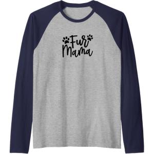 image:imageFur Mama Gift for Pet Dog and Cat Lovers Raglan Baseball TeeNavy BlueAthletic Heather