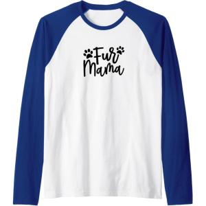 image:imageFur Mama Gift for Pet Dog and Cat Lovers Raglan Baseball TeeRoyal BlueWhite