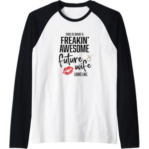 image:imageFuture wife looks like gift fiancee gift Raglan Baseball TeeBlackWhite