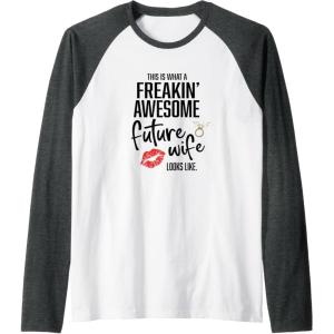 image:imageFuture wife looks like gift fiancee gift Raglan Baseball TeeDark Heather GreyWhite
