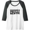image:imageSomebodys Pretty Bestie Bestfriend Gifts Sisterhood Gift Raglan Baseball TeeDark Heather GreyWhite