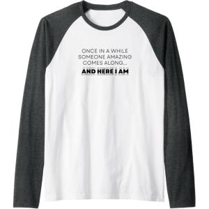 image:imageAnd Here I Am Bestfriend Gifts Sisterhood Gift Raglan Baseball TeeDark Heather GreyWhite