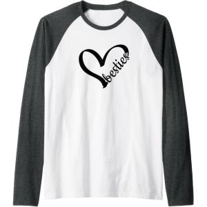 image:imageBesties Bestfriend Gifts Sisterhood Gifts Friendship Gift Raglan Baseball TeeDark Heather GreyWhite
