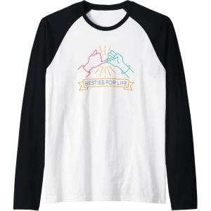 image:imageBesties For Life Bestfriend Gifts Sisterhood Gifts Raglan Baseball TeeBlackWhite