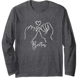 image:imageBesties Pinky Swear Bestfriend Gifts Sisterhood Gift Long Sleeve TShirtDark Heather Grey