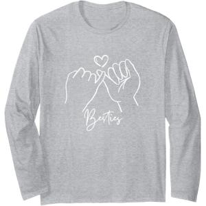 image:imageBesties Pinky Swear Bestfriend Gifts Sisterhood Gift Long Sleeve TShirtHeather Grey