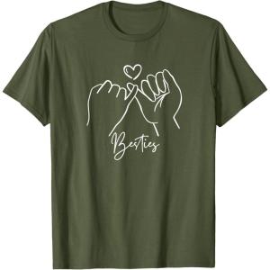 image:imageBesties Pinky Swear Bestfriend Gifts Sisterhood Gift TShirtOlive Green