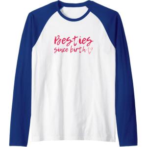image:imageBesties Since Birth Gifts Bestfriend Gifts Sisterhood Gift Raglan Baseball TeeRoyal BlueWhite