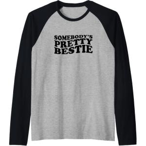 image:imageSomebodys Pretty Bestie Bestfriend Gifts Sisterhood Gift Raglan Baseball TeeBlackAthletic Heather