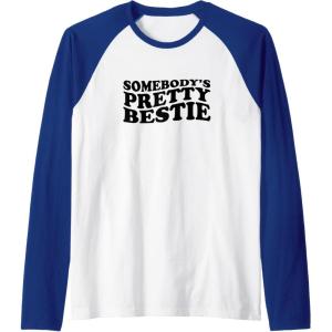 image:imageSomebodys Pretty Bestie Bestfriend Gifts Sisterhood Gift Raglan Baseball TeeRoyal BlueWhite