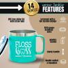 image:imageBrooke amp Jess Designs Floss Boss 24 oz Insulated Water Bottle Dental Assistant Hygienist Appreciation Gifts for Dentists WomenFloss Boss Teal 14 oz