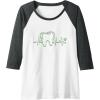 image:imageDental Heart  Dental Specialist Dental Gifts Raglan Baseball TeeDark Heather GreyWhite
