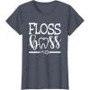 image:imageFloss Boss Dentist Dental Hygienist amp Assistant Gift TShirtHeather Blue