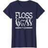 image:imageFloss Boss Dentist Dental Hygienist amp Assistant Gift TShirtNavy Blue