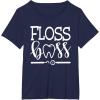 image:imageFloss Boss Dentist Dental Hygienist amp Assistant Gift TShirtNavy Blue