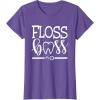 image:imageFloss Boss Dentist Dental Hygienist amp Assistant Gift TShirtPurple Heather