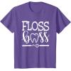 image:imageFloss Boss Dentist Dental Hygienist amp Assistant Gift TShirtPurple Heather